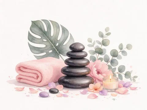 Ilustrasi watercolor Perawatan Badan